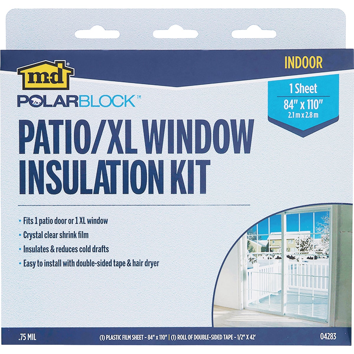 M-D Building Products Polar Block 84 In. x 110 In. Clear Plastic Large Patio Window Insulation Kit
