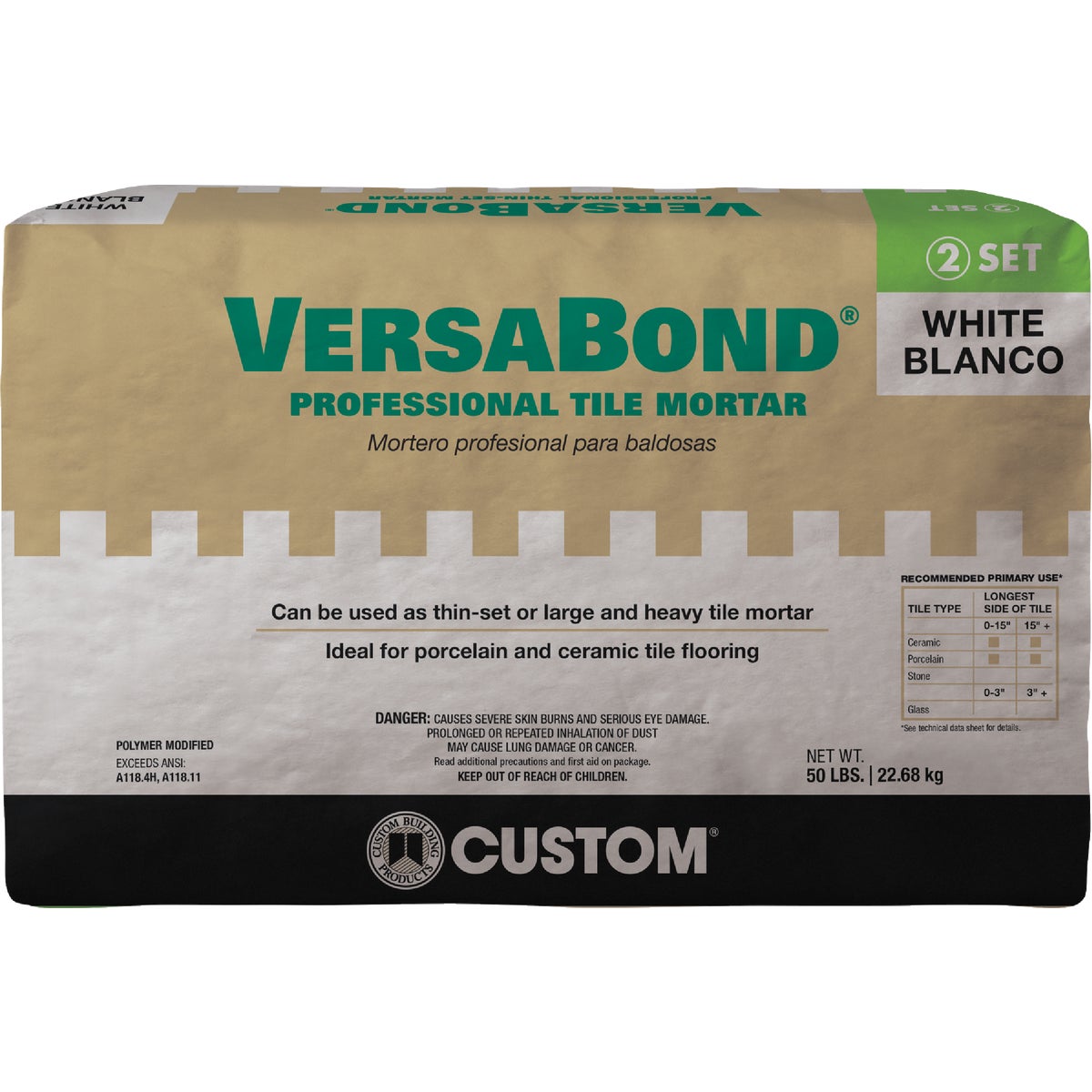 Custom Building Products VersaBond 50 Lb. White Fortified Thin-Set Mortar