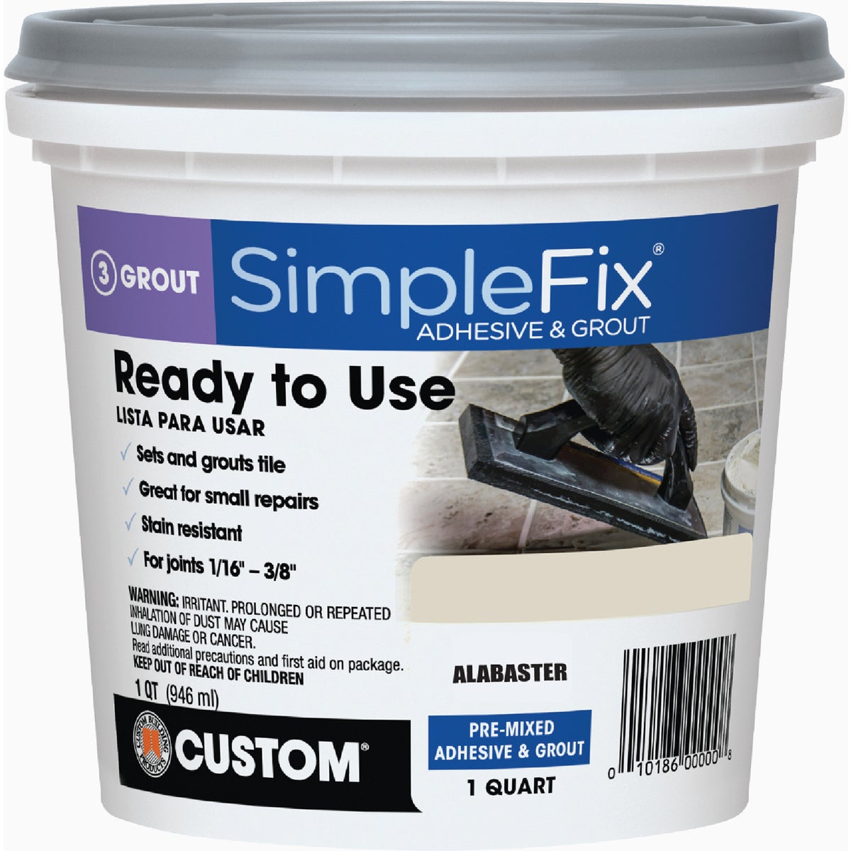 Custom Building Products Simplefix Quart Alabaster Pre-Mixed Sanded Tile Grout