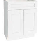 CraftMark Plymouth Shaker 24 In. W x 24 In. D x 34.5 In. H Ready To Assemble White Base Kitchen Cabinet Image 1