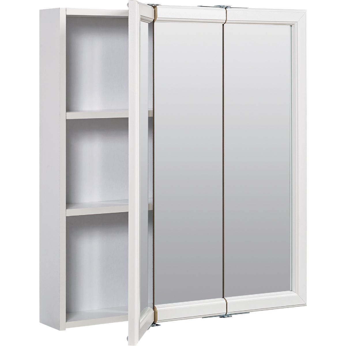 Zenith Zenna Home White 24 In. W x 28 In. H x 4.5 In. D Tri-View Surface Mount Medicine Cabinet Image 4