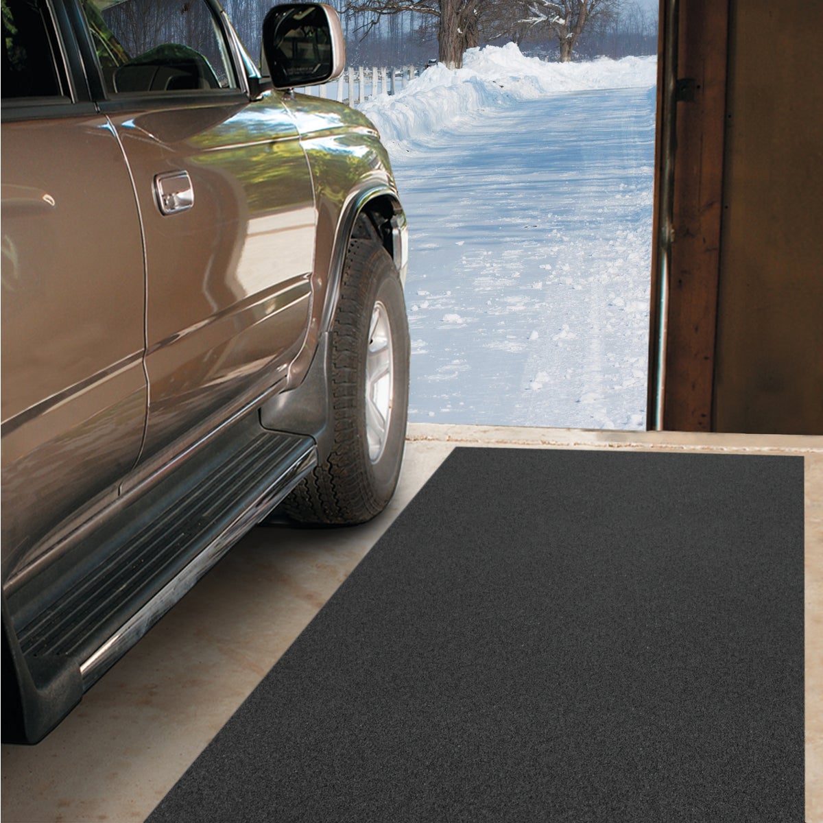Multy Home 27 In. x 50 Ft. Black Nonslip Rubber Runner Image 2