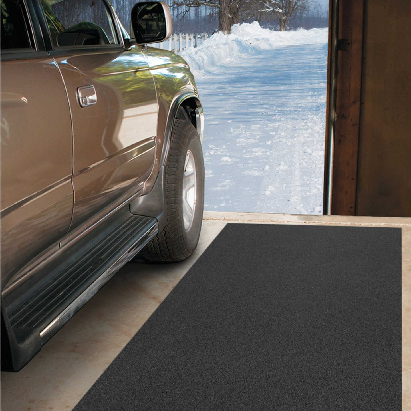 Multy Home 27 In. x 50 Ft. Black Nonslip Rubber Runner Image 2