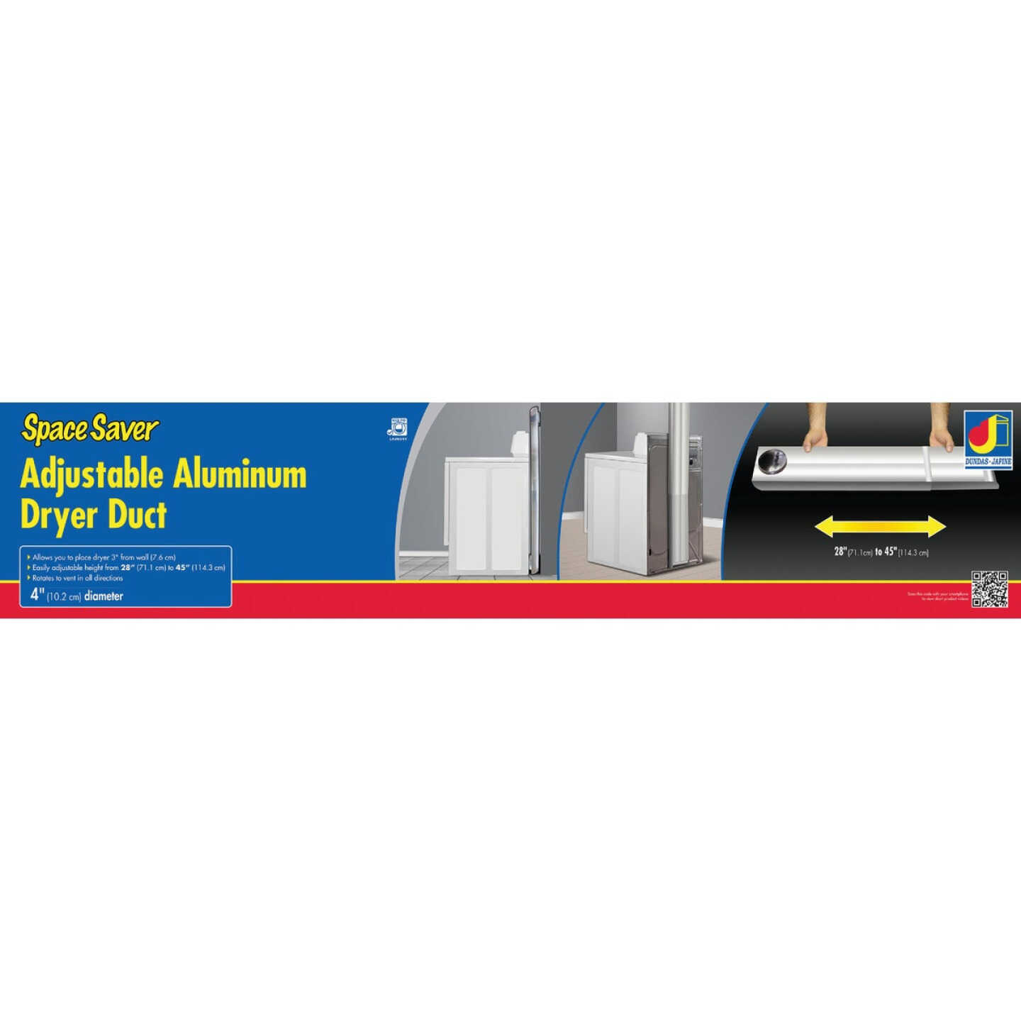 Dundas Jafine Space Saver 90 Deg Inlet/90 Deg Outlet 28 In. To 45 In. Adjustable Dryer Vent Periscope Image 2