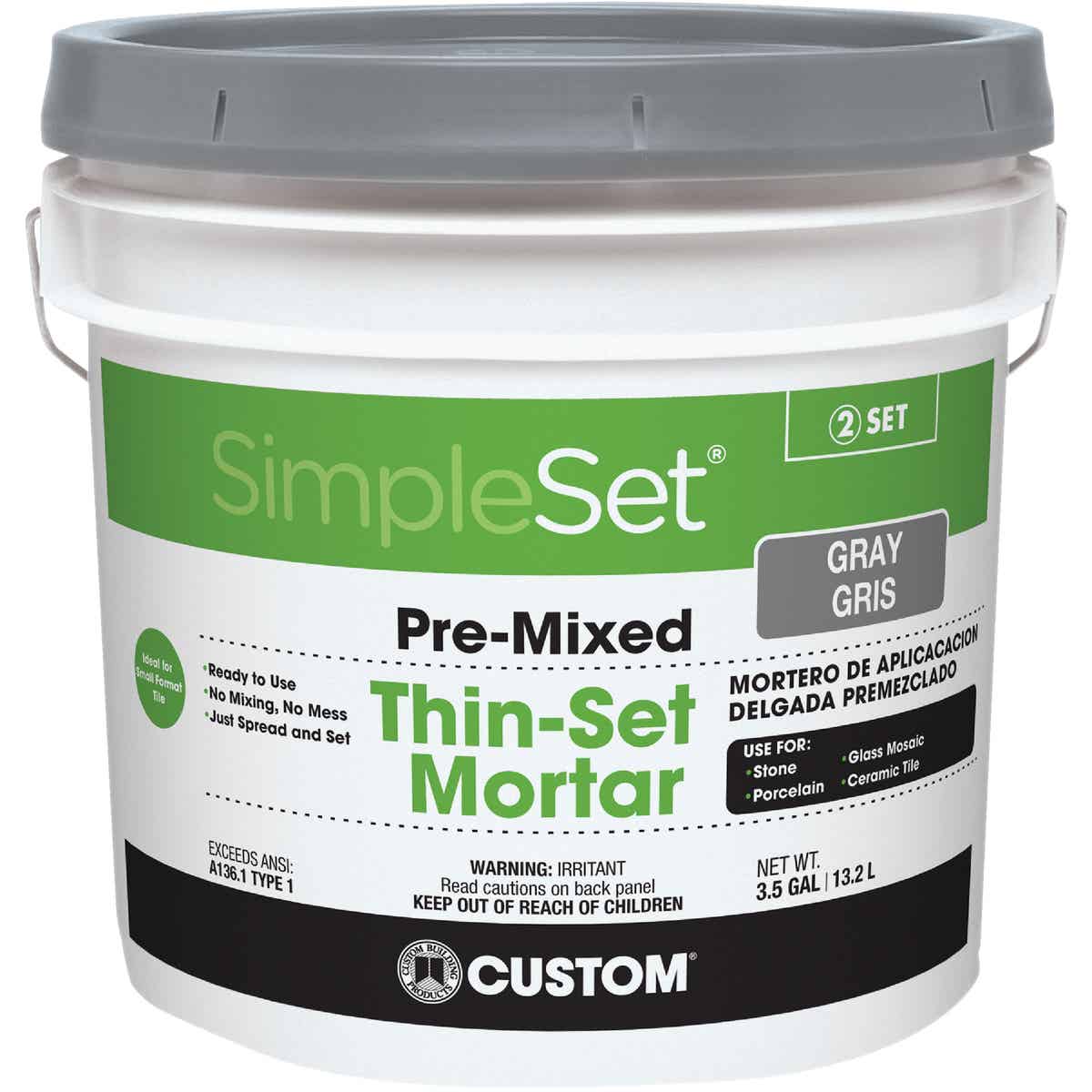 Custom Building Products SimpleSet 3.5 Gal. Gray Pre-Mixed Thin-Set Mortar