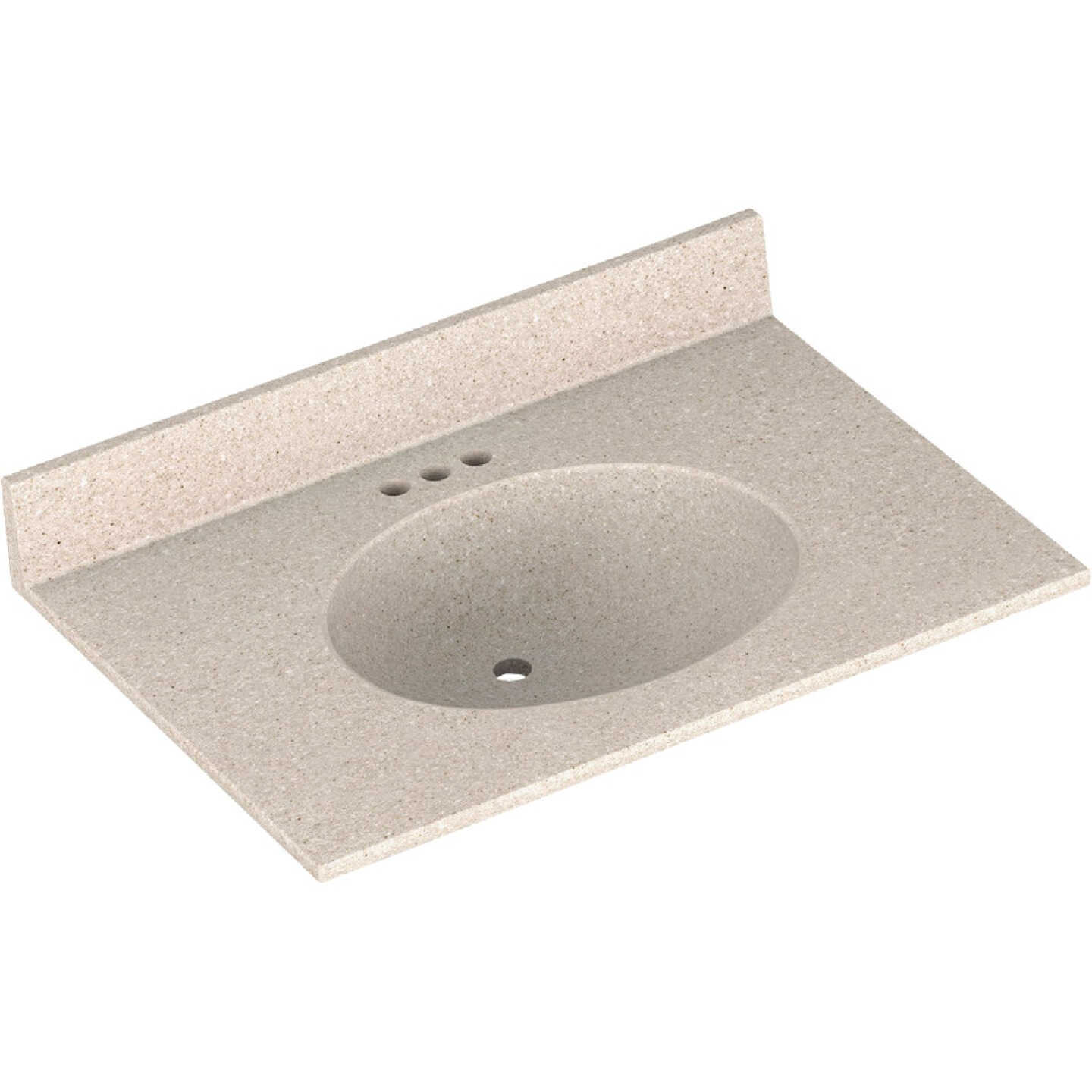 Bertch Oasis 31 In. x 22 In. Cast Polymer Tiramisu Vanity Top with Oval Bowl Image 1