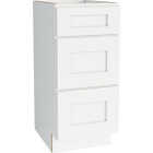 CraftMark Plymouth Shaker 15 In. W x 24 In. D x 34.5 In. H Ready To Assemble White Drawer Base Kitchen Cabinet Image 1