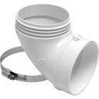 Lambro 4 In. ABS White Plastic Quick Fit Dryer Exhaust Elbow Image 1