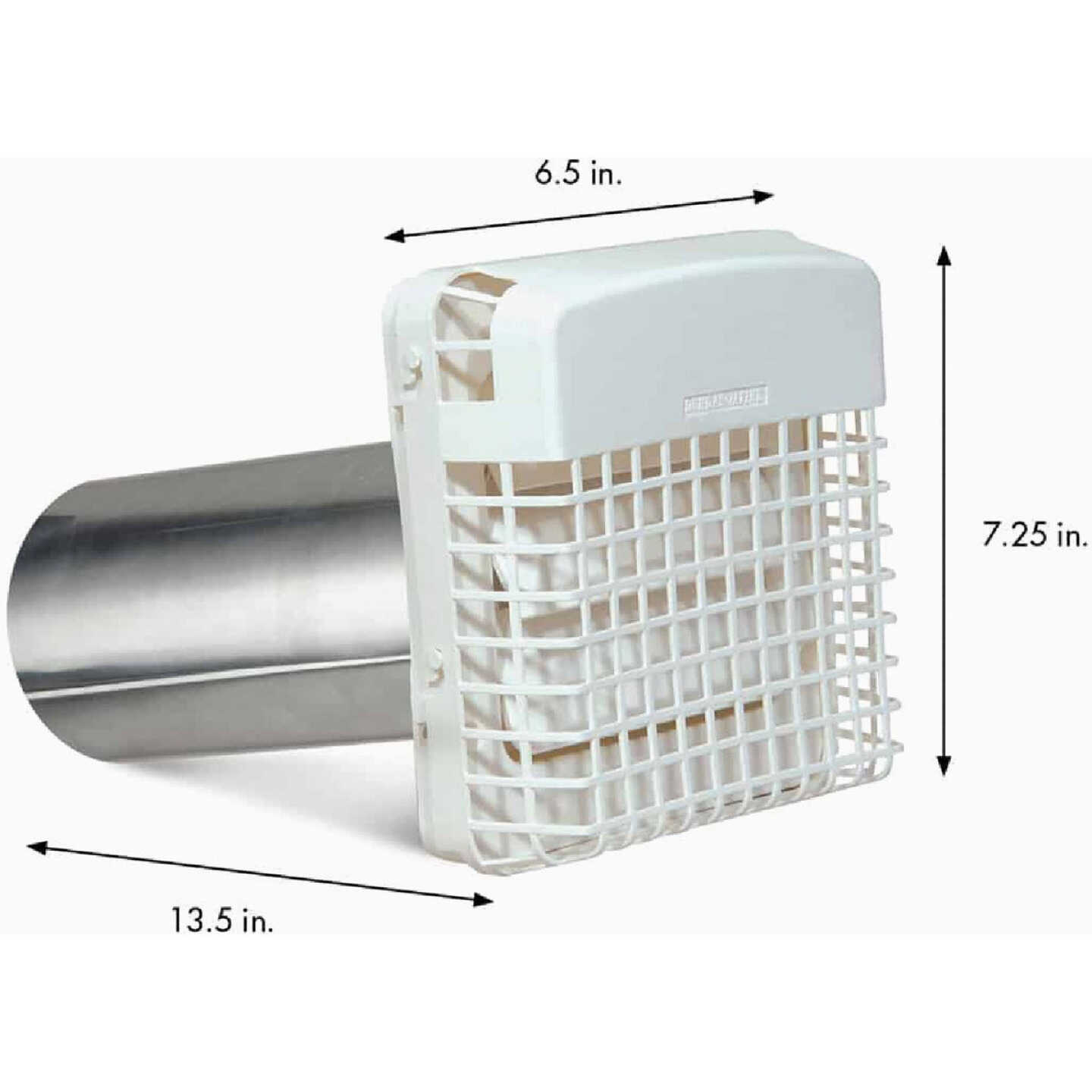 Dundas Jafine ProGard 4 In. White Plastic Dryer Vent Hood Kit Image 4