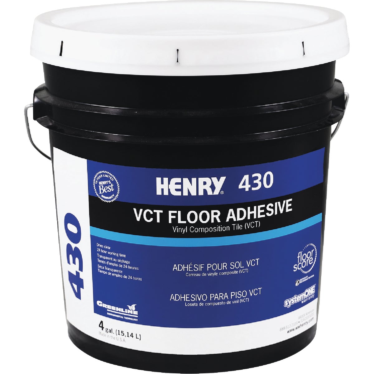 Henry 430 ClearPro Vinyl Floor Adhesive, 4 Gal.