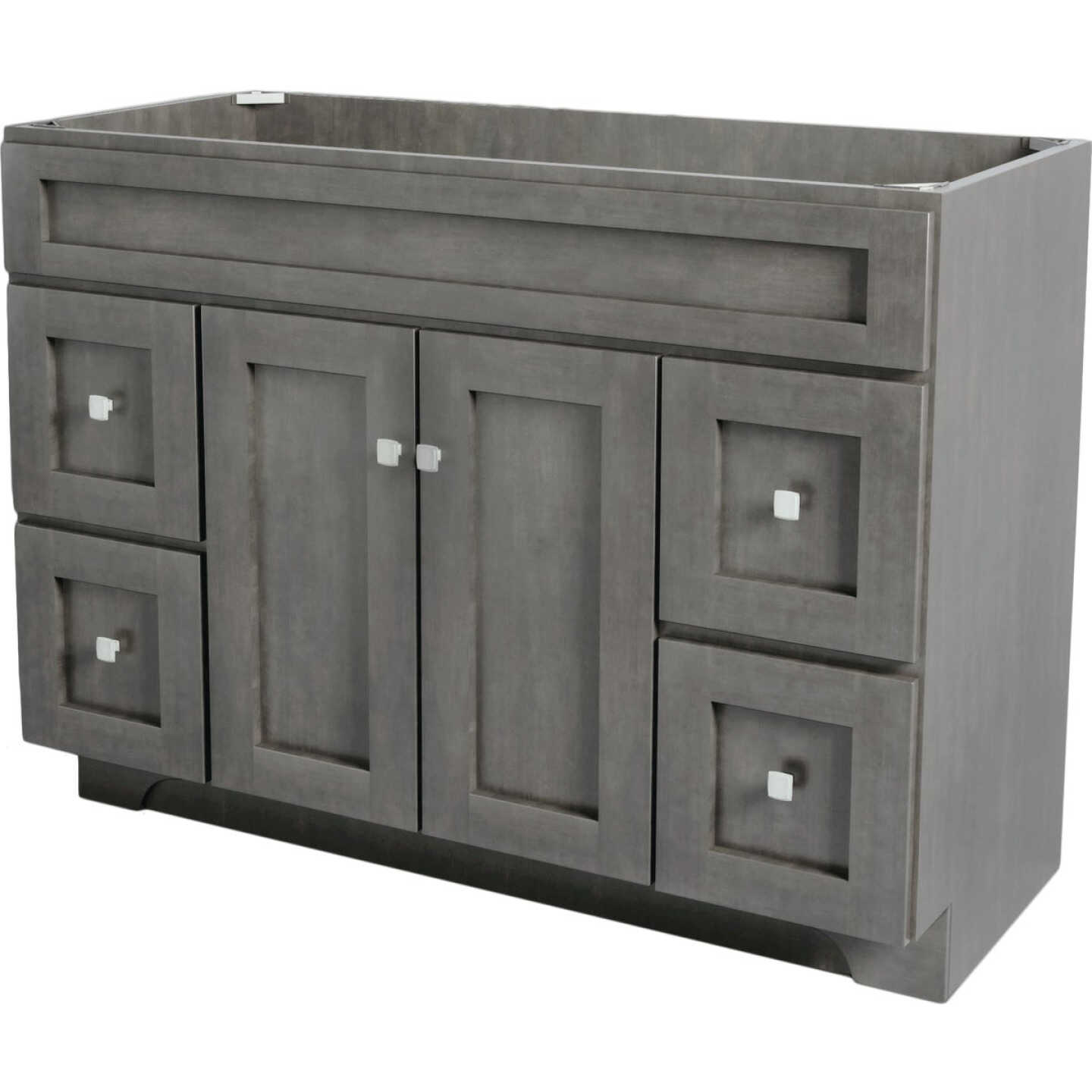 CraftMark St. Paul Designer Gray Stained 48 In. W x 34 In. H x 21 In. D Vanity Base without Top, 2 Door/4 Drawer Image 1