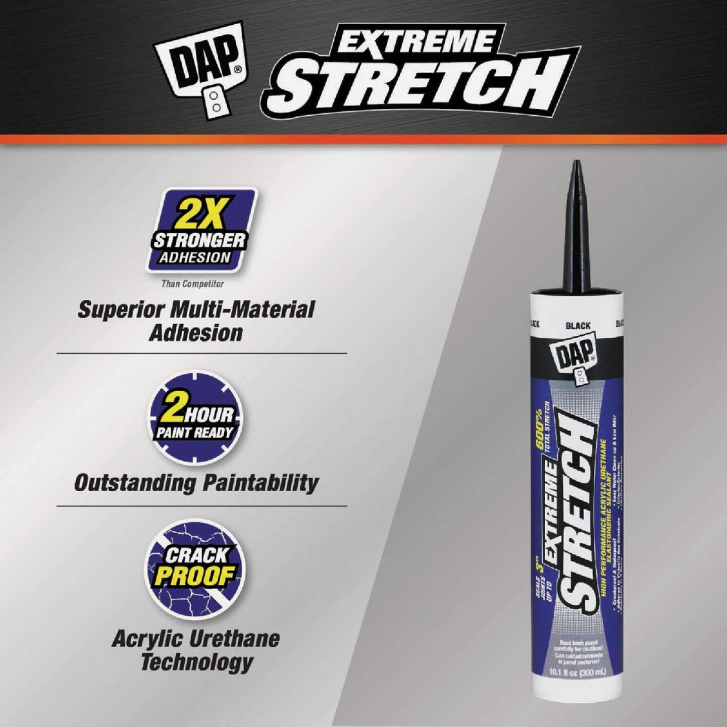Dap Extreme Stretch 10.1 Oz. Black Acrylic Urethane Premium Elastomeric Sealant Image 2
