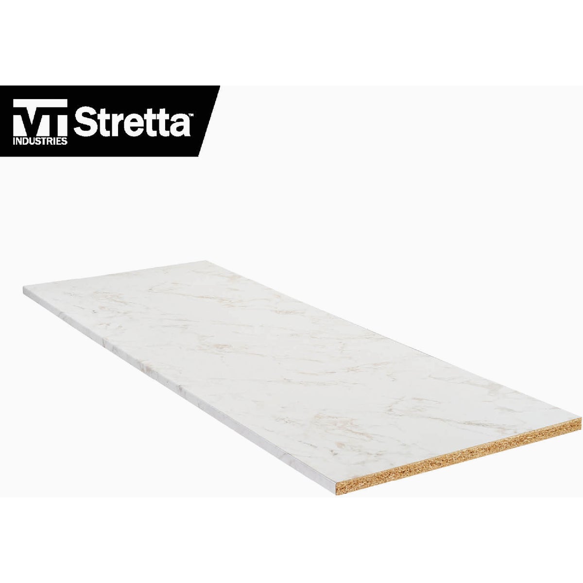 VT Industries Stretta 4 Ft. Laminate White Marble Countertop Image 6