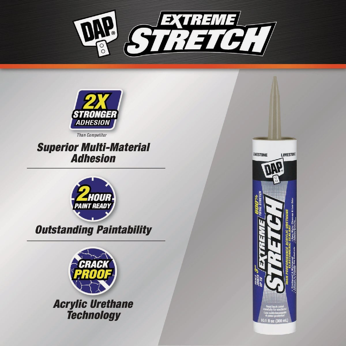 Dap Extreme Stretch 10.1 Oz. Limestone Acrylic Urethane Premium Elastomeric Sealant Image 2