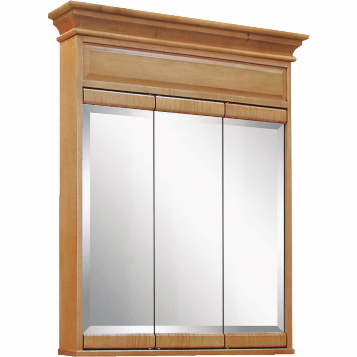 Sunny Wood Briarwood Maple 30 In. W x 38 In. H x 7-1/4 In. D Tri-View Surface Mount Medicine Cabinet