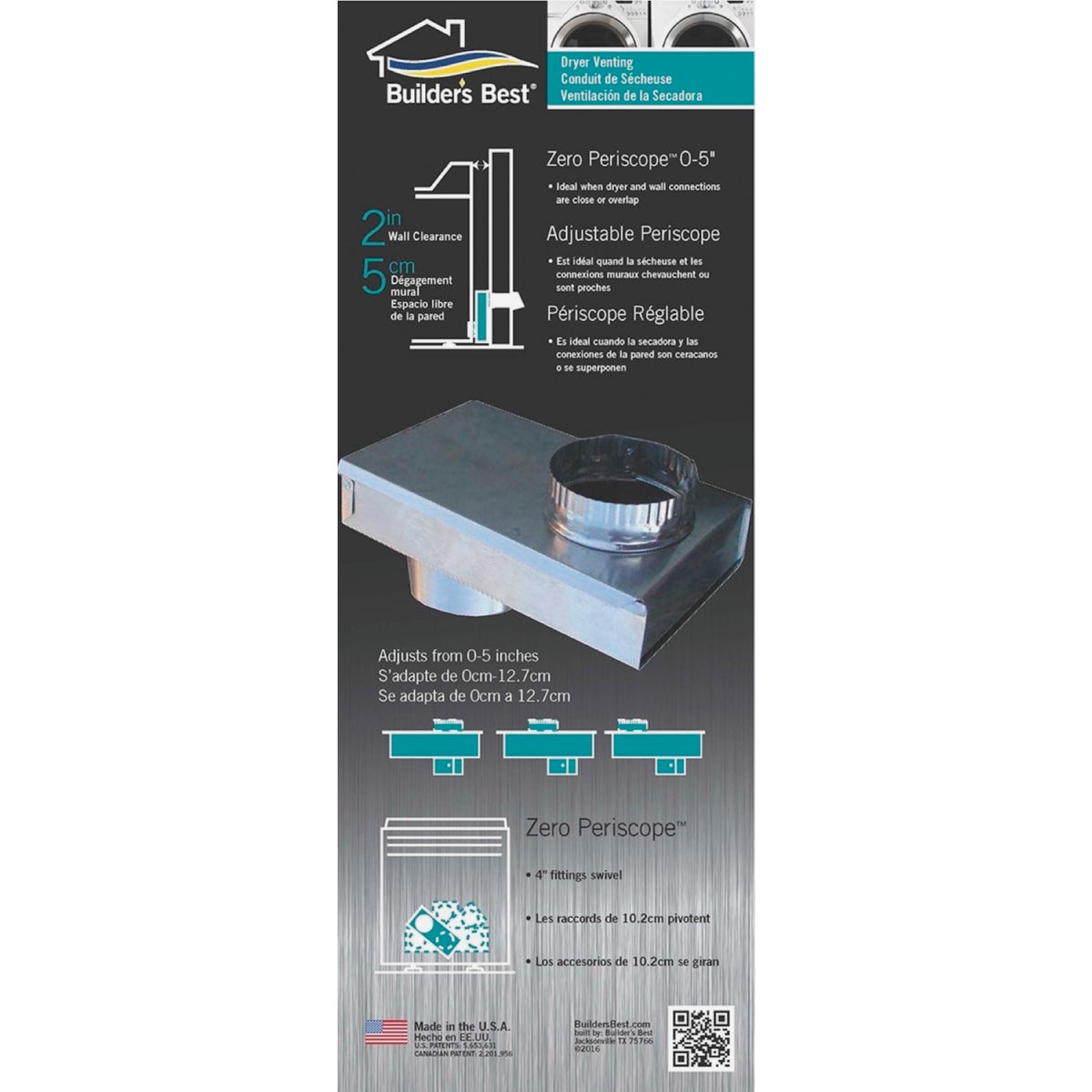 Builders Best 0 In. to 5 In. Adjustable Dryer Vent Periscope Image 4