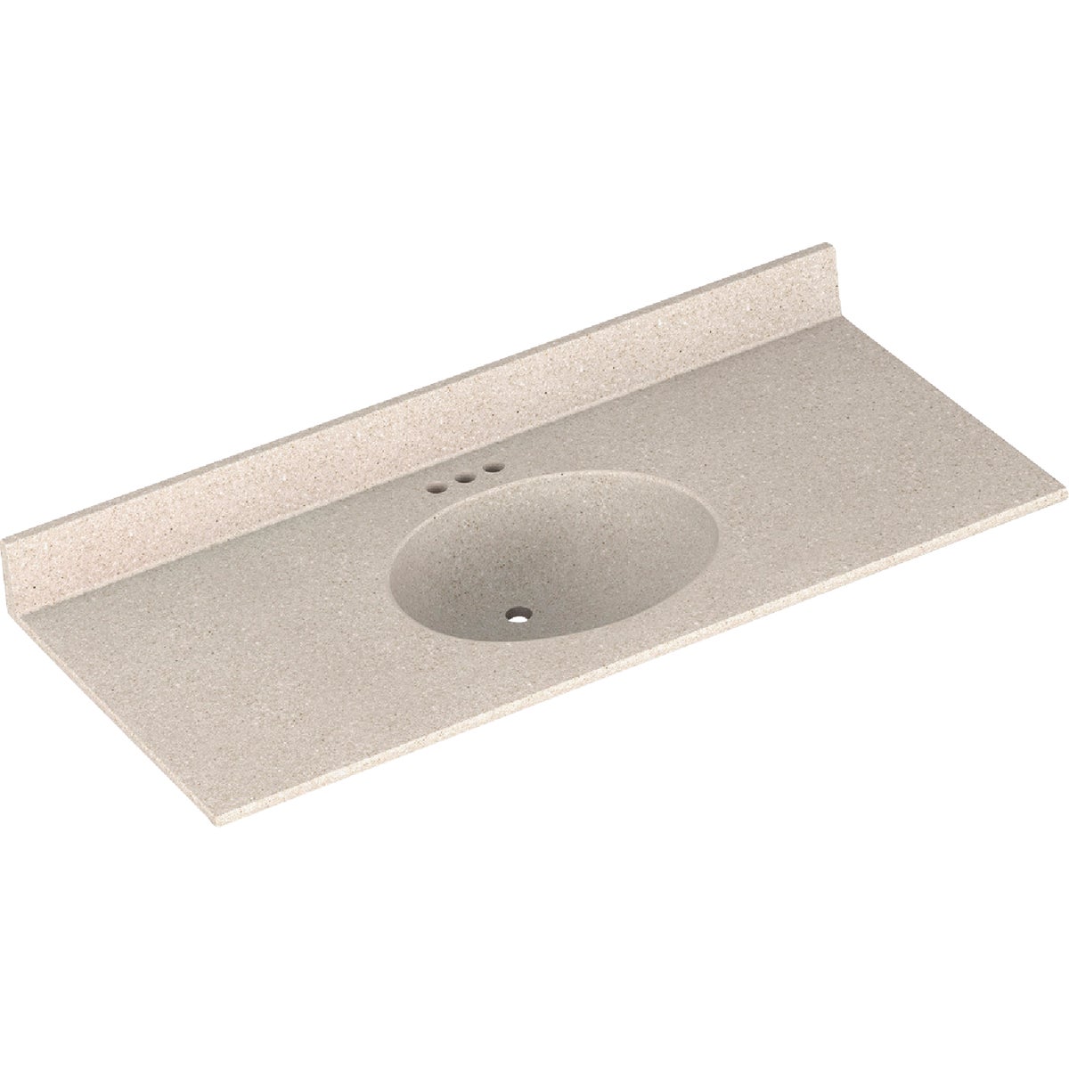 Bertch Oasis 49 In. x 22 In. Cast Polymer Tiramisu Vanity Top with Oval Bowl Image 1