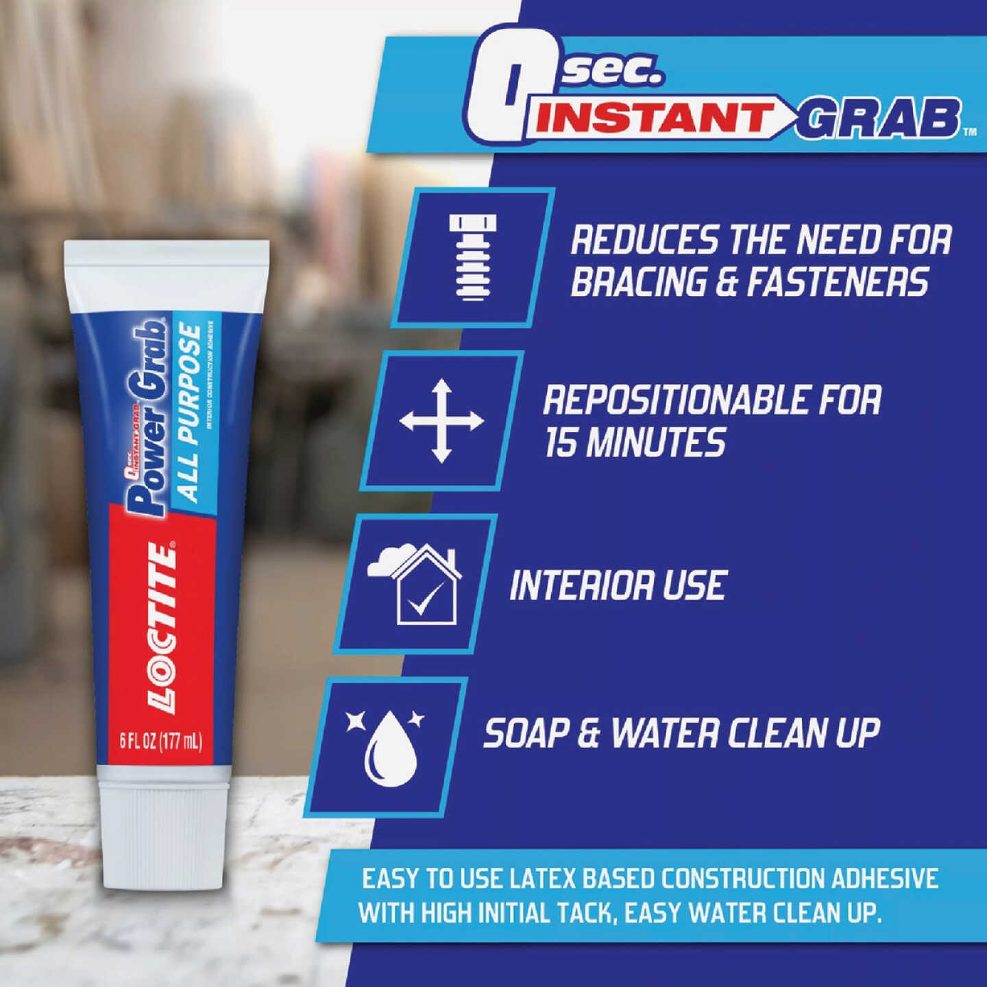 LOCTITE Power Grab Express 6 Oz. All-Purpose Construction Adhesive Image 4