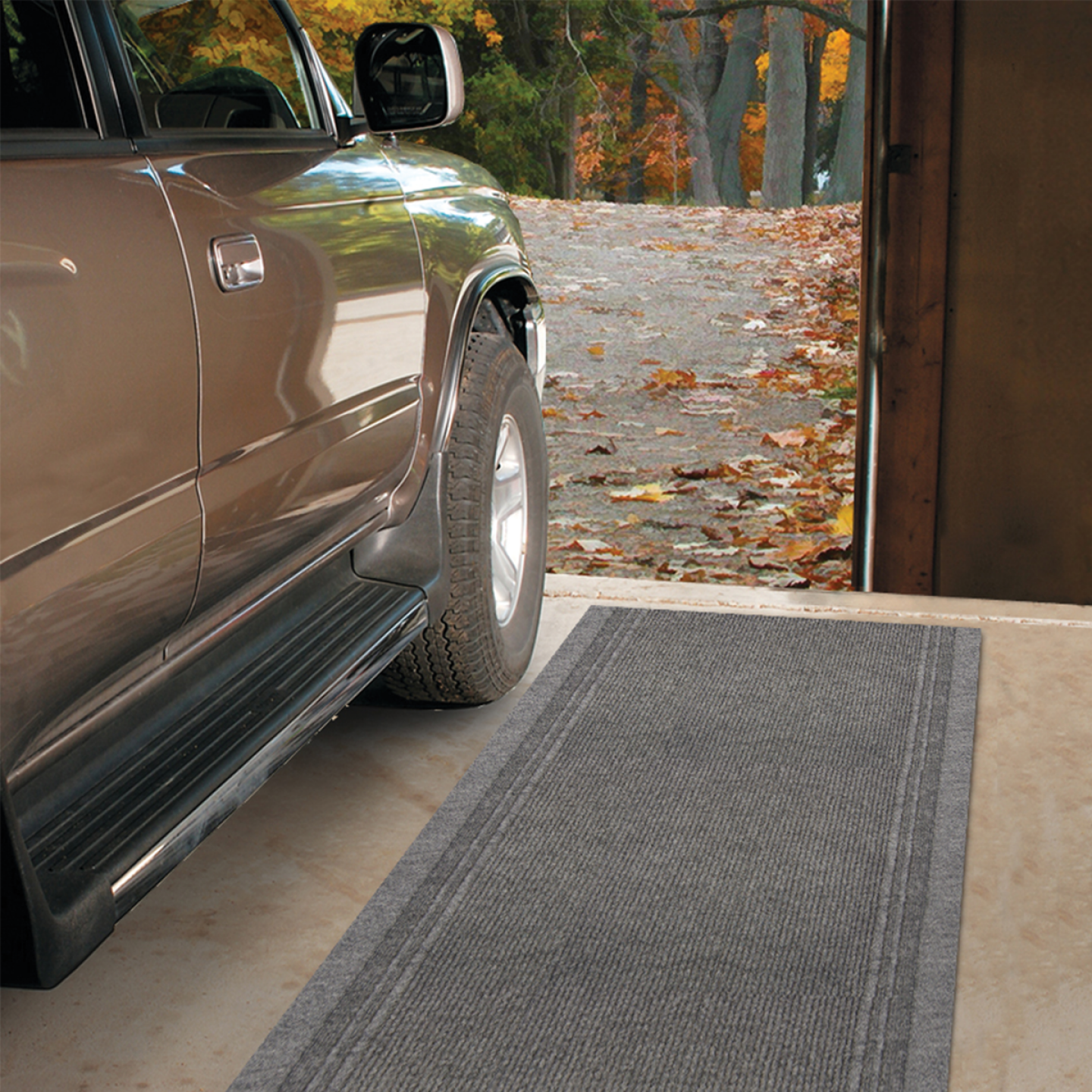 Multy Home Tracker 26 In. x 60 Ft. Gray Carpet Runner, Indoor/Outdooor Image 2