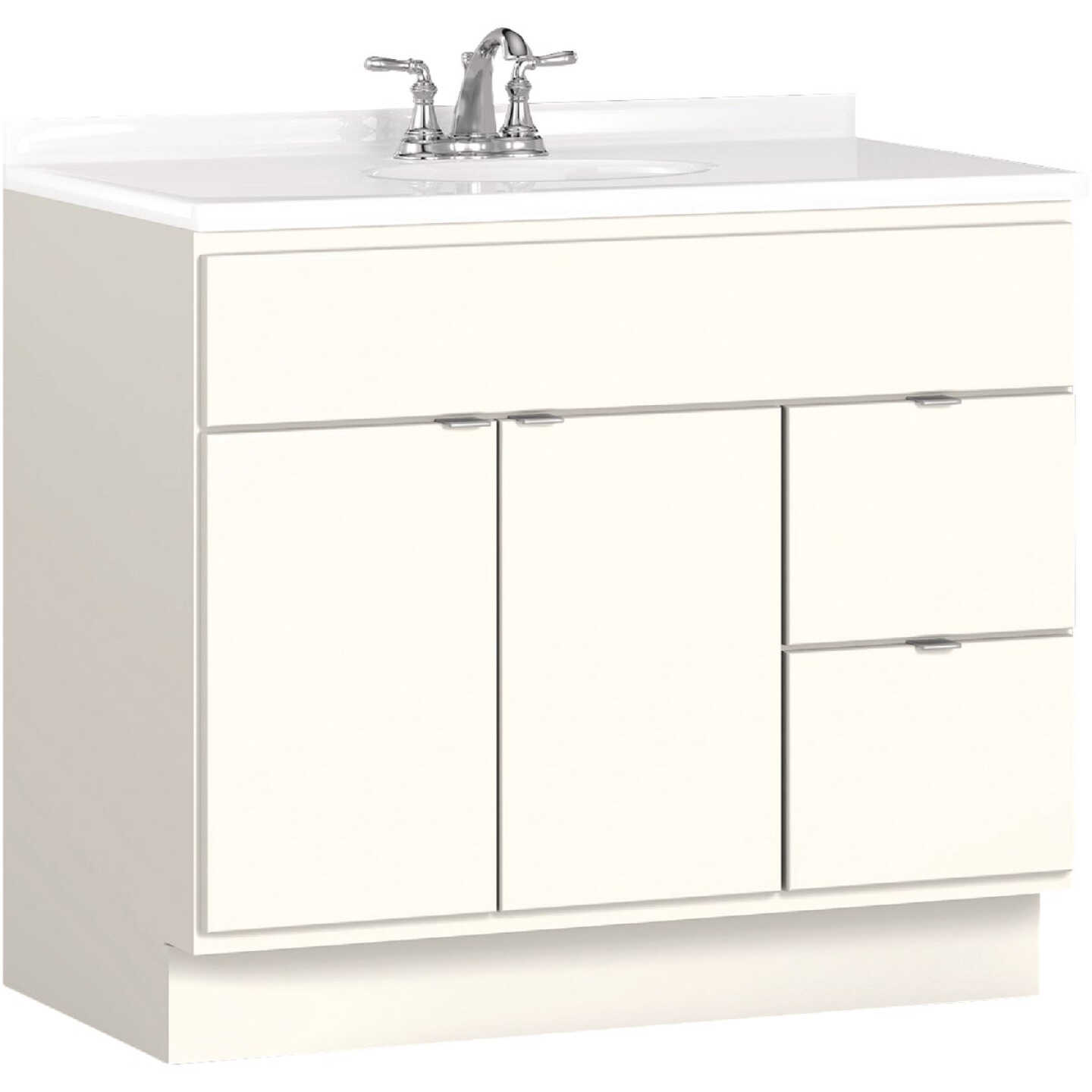 Bertch Riverside 36 In. W x 34-1/2 In. H x 21 In. D White Vanity Base without Top, 2 Door/2 Drawer Image 1