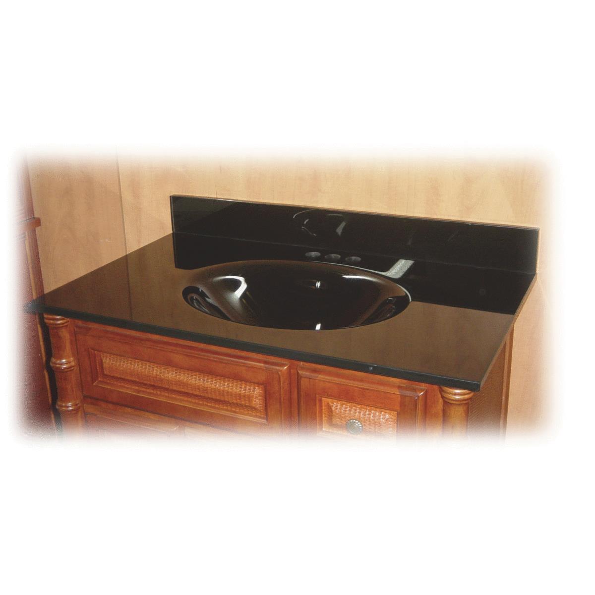 31" BLK GLASS VANITY TOP