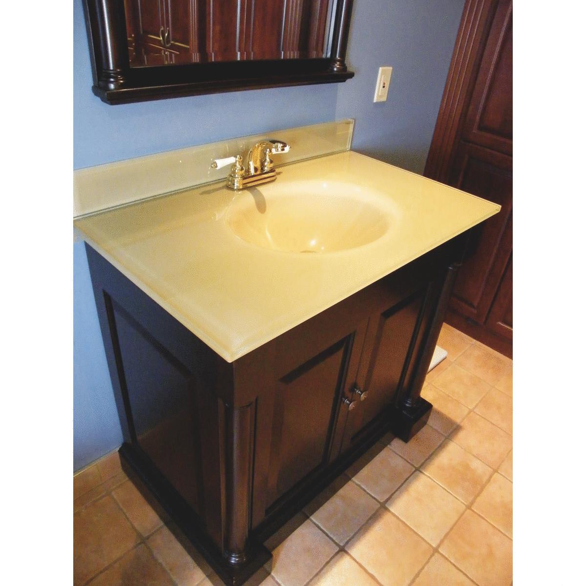 37" BRN GLASS VANITY TOP