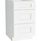 CraftMark Plymouth Shaker 18 In. W x 24 In. D x 34.5 In H Ready To Assemble White Drawer Base Kitchen Cabinet Image 1