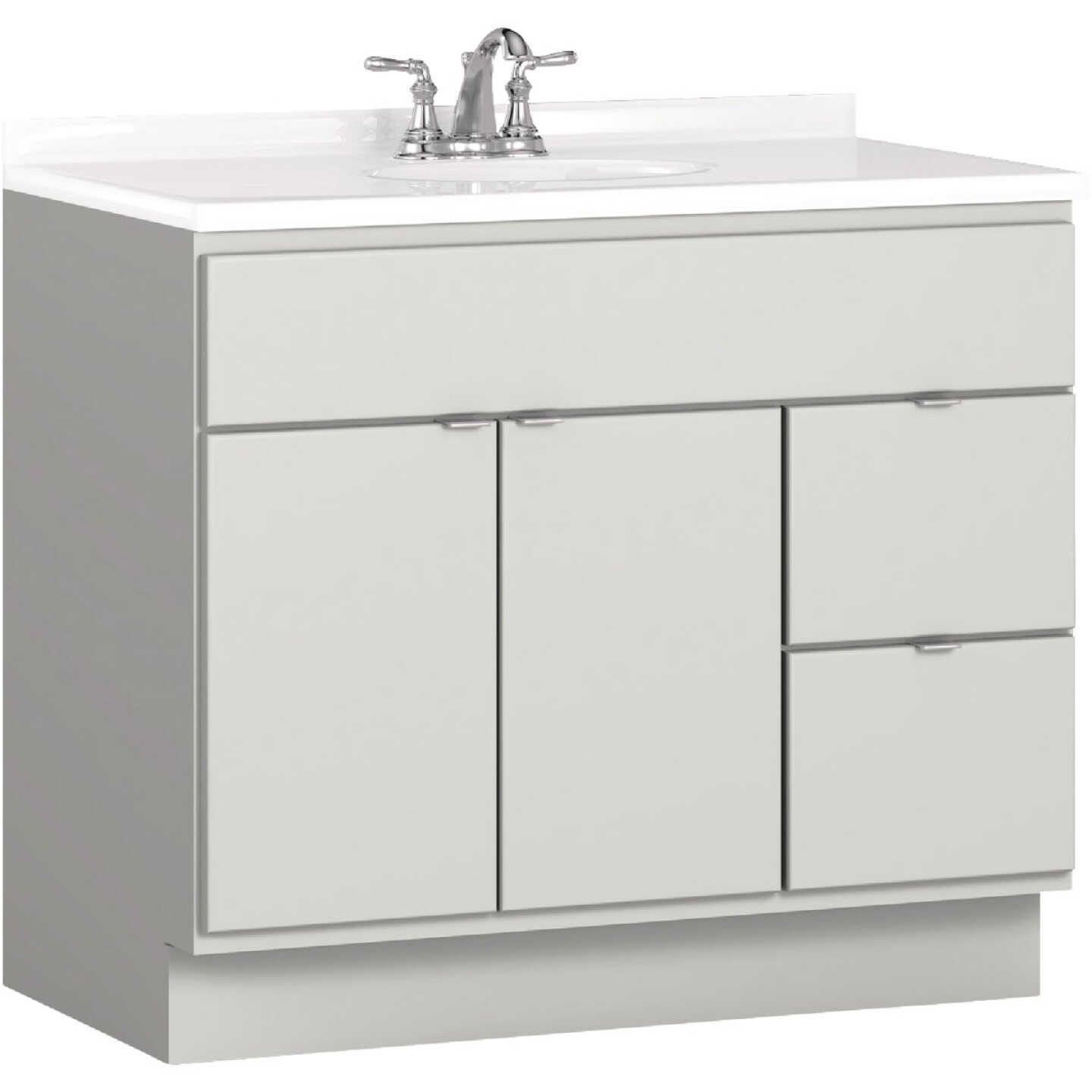 Bertch Riverside 36 In. W x 34-1/2 In. H x 21 In. D Lighthouse Vanity Base without Top, 2 Door/2 Drawer Image 1