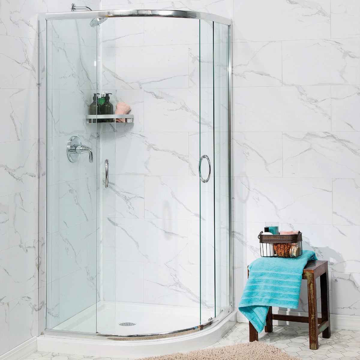 Palisade Carrara 23.2 In. x 11.1 In. Waterproof Interlocking Wall Tile (17.9 Sq. Ft./Case) Image 3