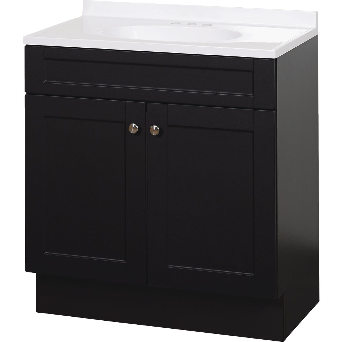 Zenith Zenna Home Espresso 30 In. W x 35 In. H x 18 In. D Shaker Vanity with White Cultured Marble Top