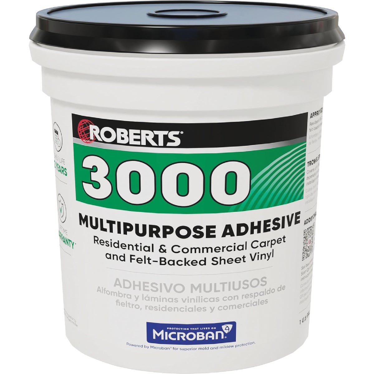 Roberts 3000 Multi-Purpose Adhesive for Carpet & Felt-Backed Sheet Vinyl, 1 Gal.