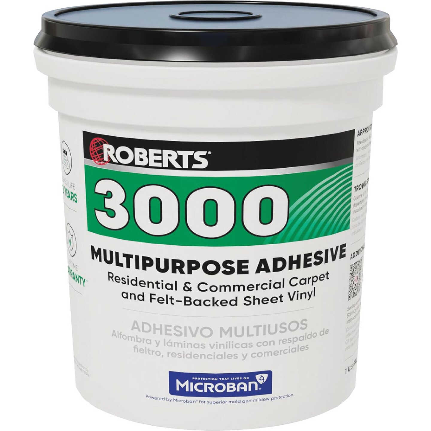 Roberts 3000 Multi-Purpose Adhesive for Carpet & Felt-Backed Sheet Vinyl, 1 Gal. Image 1