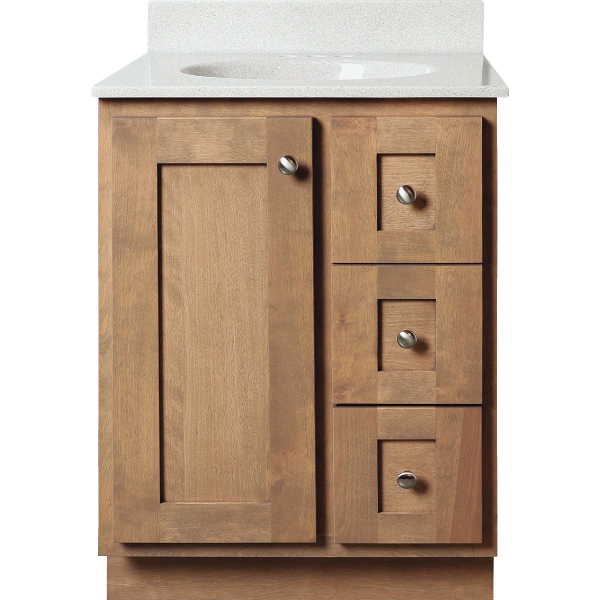 Bertch Storage Solutions 24 In. x 34-1/2 In. H x 21 In. D Driftwood Vanity Base without Top, 2 Door/1 Drawer