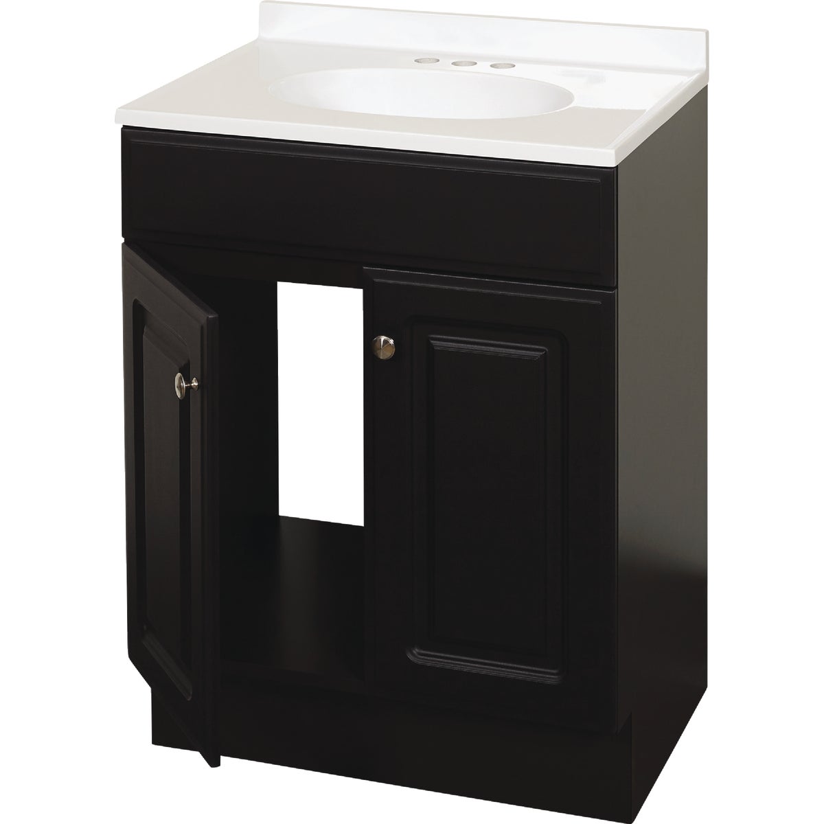 Zenith Zenna Home Espresso 24 In. W x 35 In. H x 18 In. D Vanity with White Cultured Marble Top Image 4
