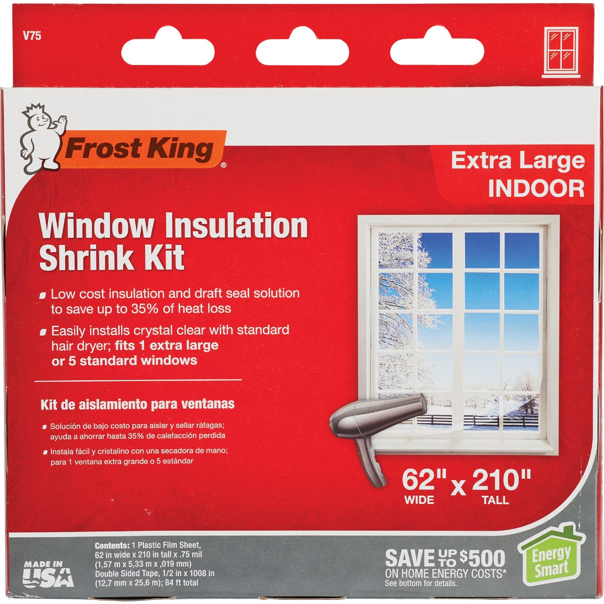 Frost King 62 In. x 210 In. Indoor Shrink Film Window Kit Image 2
