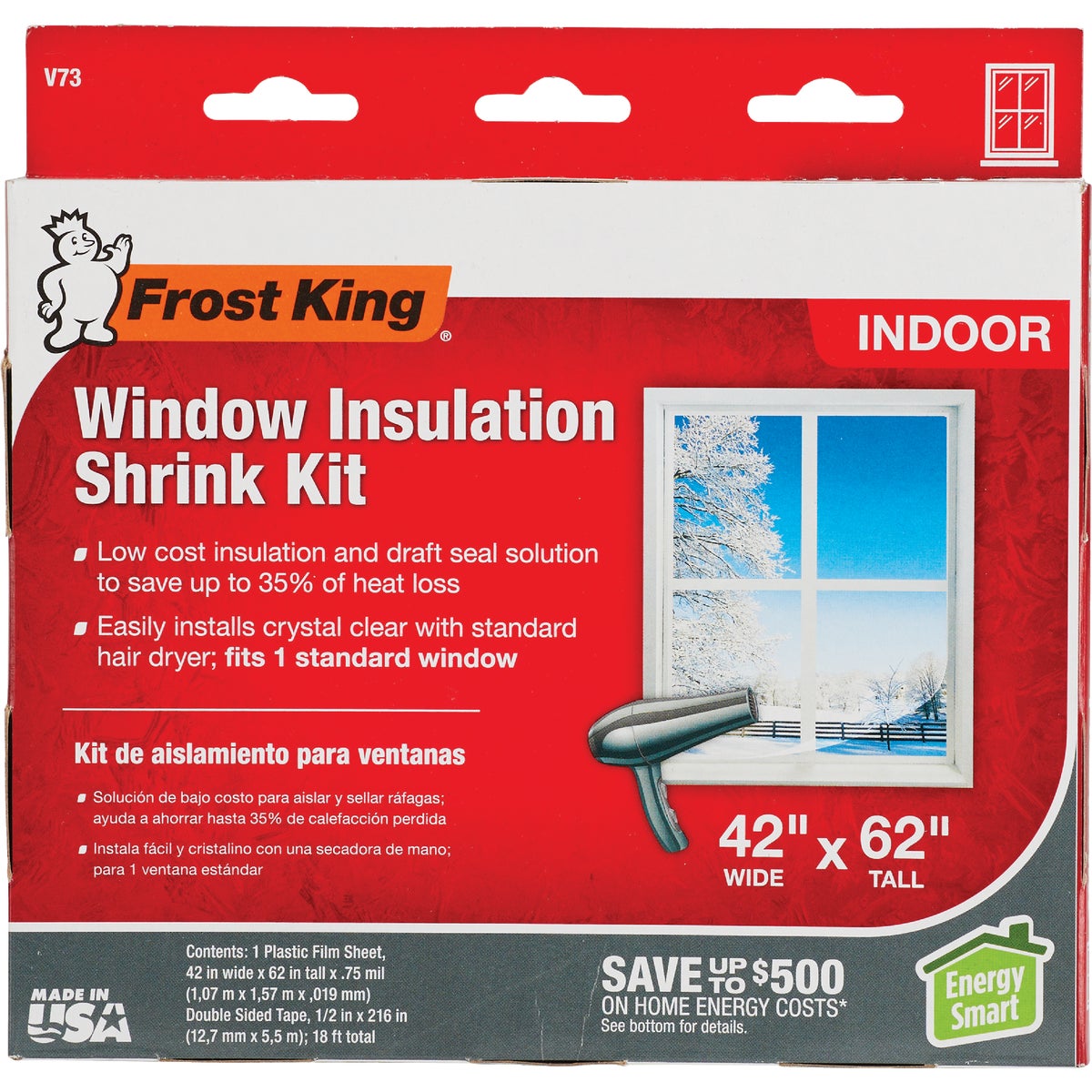 Frost King 42 In. x 62 In. Indoor Shrink Film Window Kit Image 4
