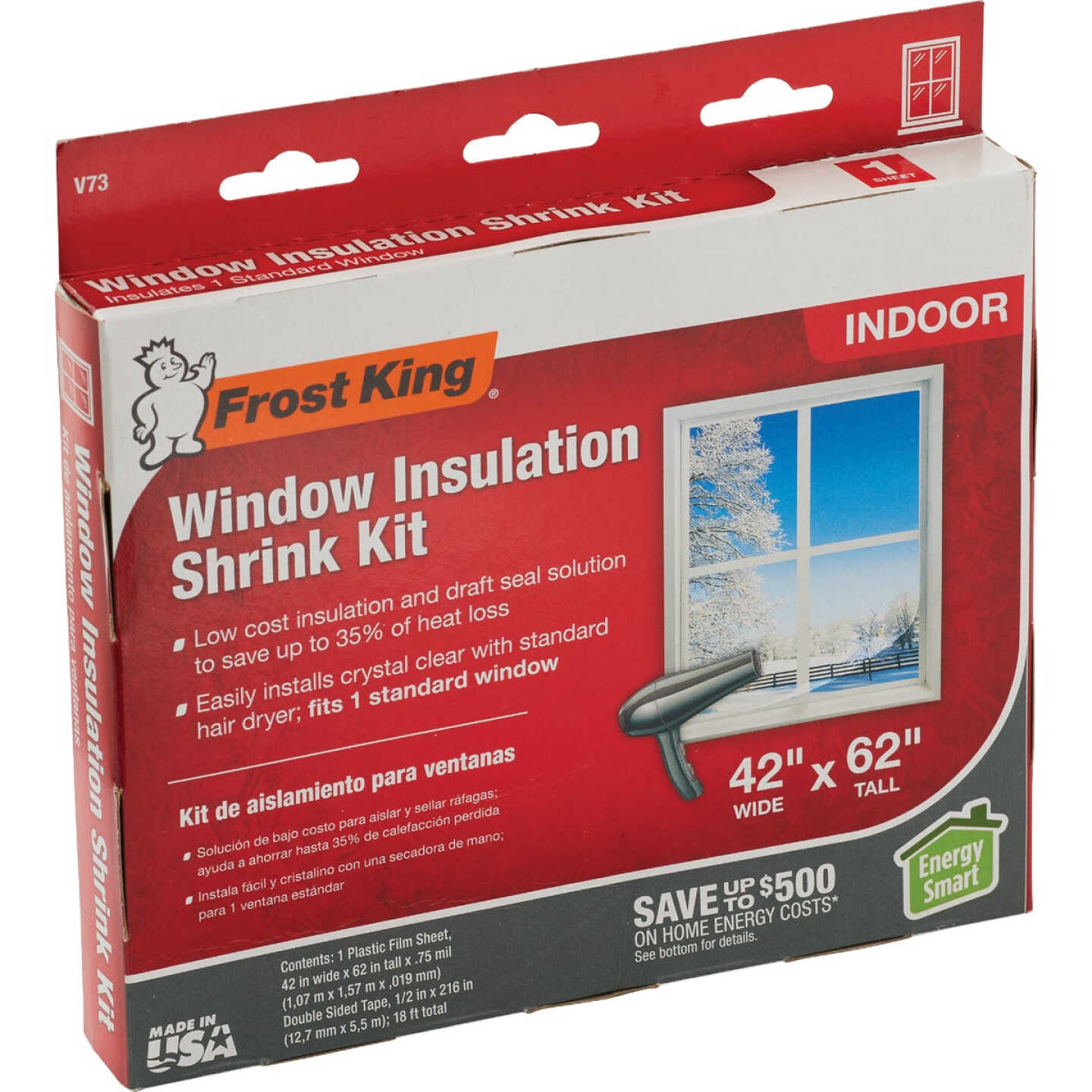 Frost King 42 In. x 62 In. Indoor Shrink Film Window Kit Image 1