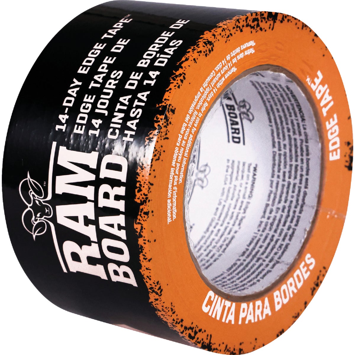 Ram Board Edge Tape 2-1/2 In. W x 180 Ft. L Floor Protection Tape, Safety Orange