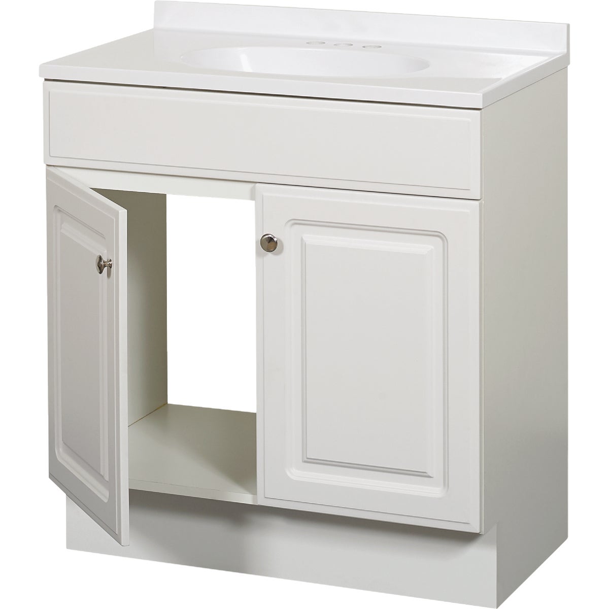 Zenith Zenna Home White 30 In. W x 35 In. H x 18 In. D Vanity with White Cultured Marble Top Image 5