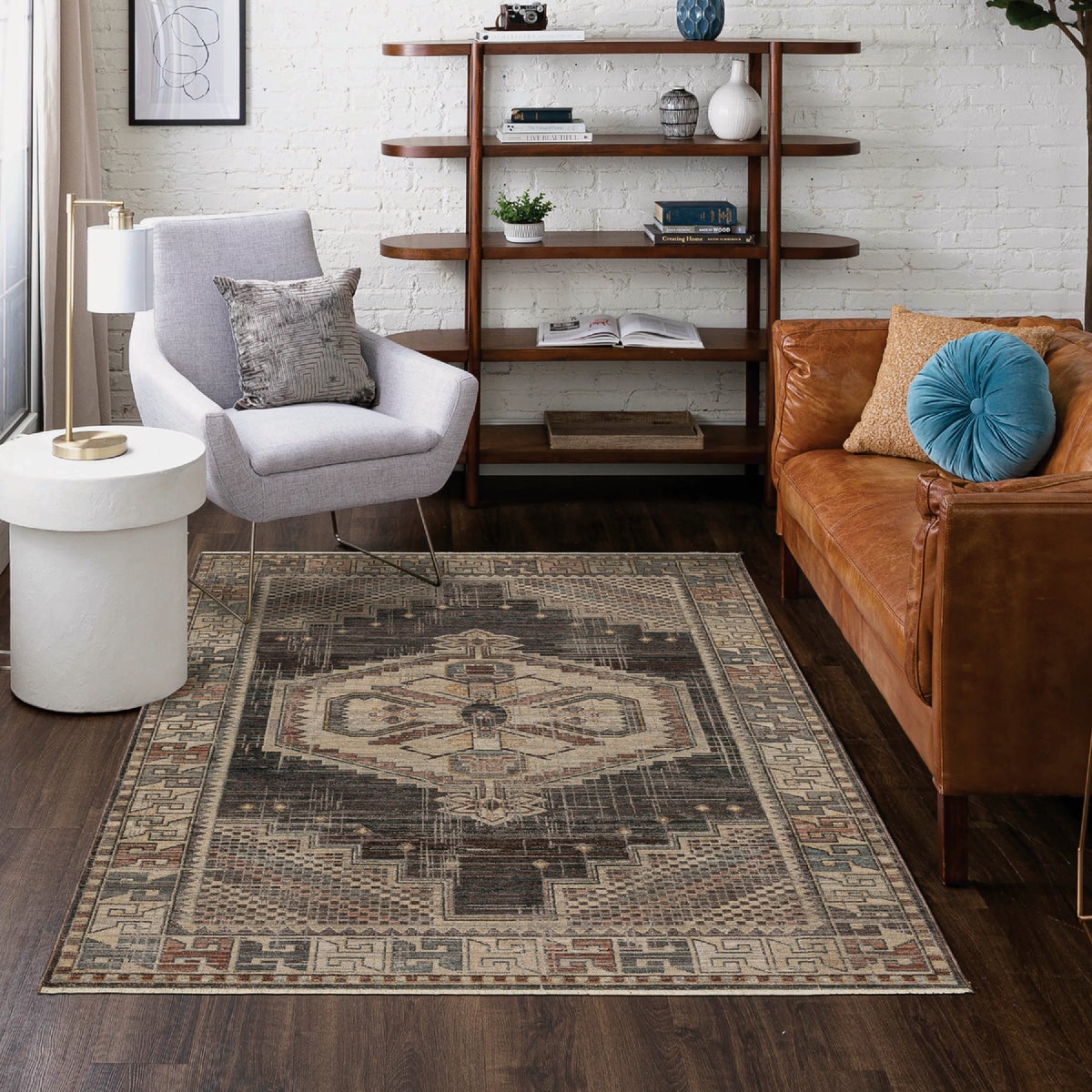 Mohawk Home Marash Medallion Mocha 23 In. x 96 In. Runner Image 2