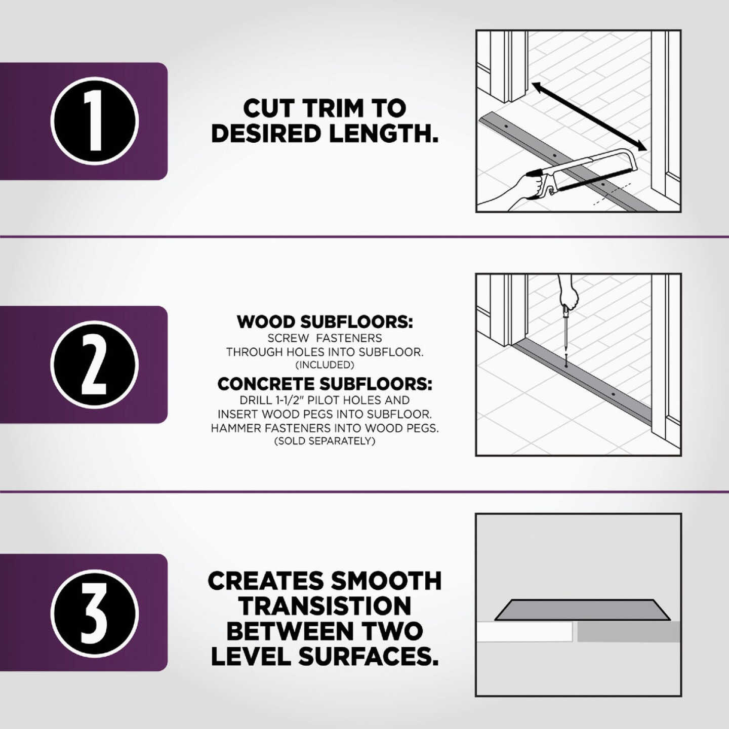 M-D Building Products 3 In. x 36 In. Unfinished Hardwood Seam Binder with Screws Image 6