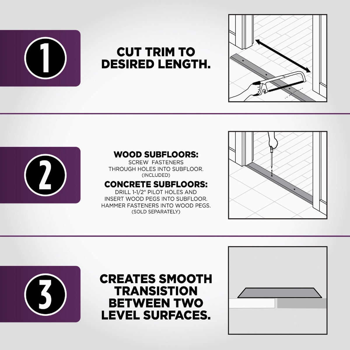 M-D Building Products 5 in. x 72 in. Unfinished Hardwood Seam Binder with Screws Image 6