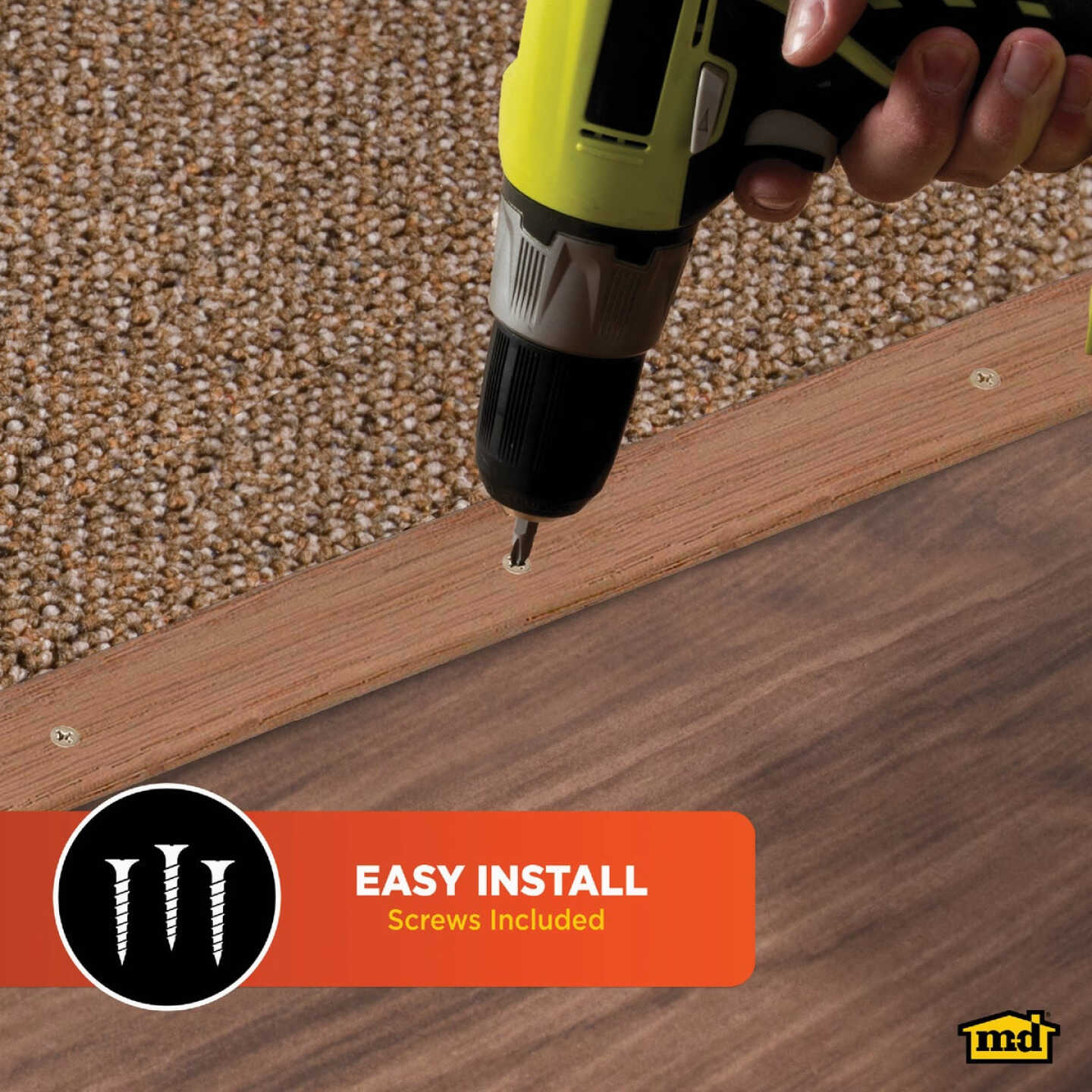 M-D Building Products 1-3/4 In. x 72 In. Unfinished Hardwood Reducer with Screws Image 7