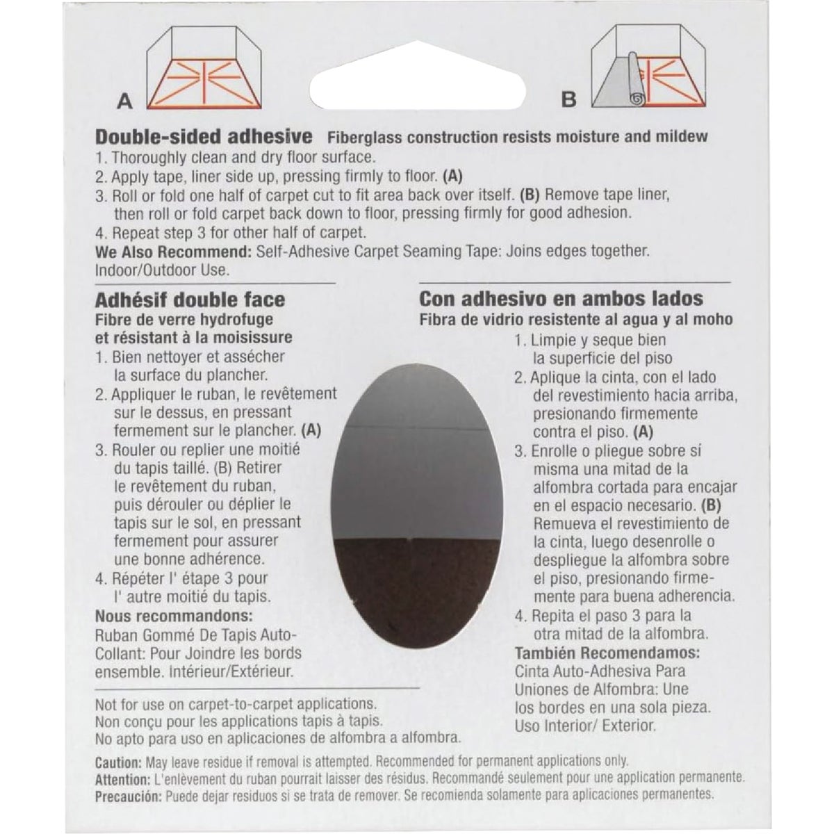 Duck 2.44 In. x 15 Ft. White Indoor/Outdoor Seaming Carpet Tape Image 3