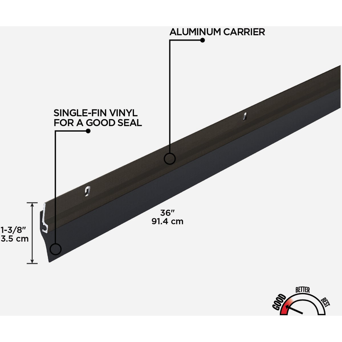 M-D Building Products 0.25 In. 36 In. Bronze Door Sweep Image 2