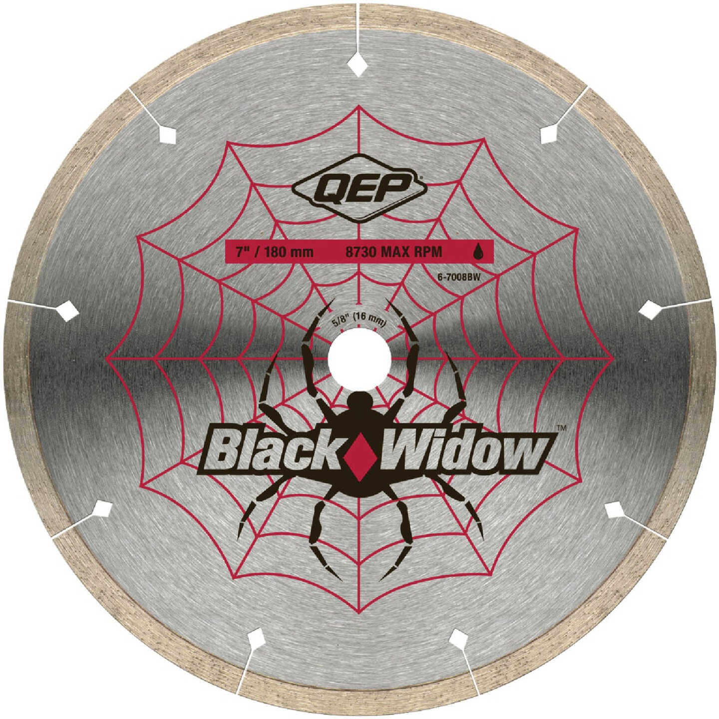 QEP Black Widow 7 In. Segmented Rim Wet Cut Diamond Blade Image 1