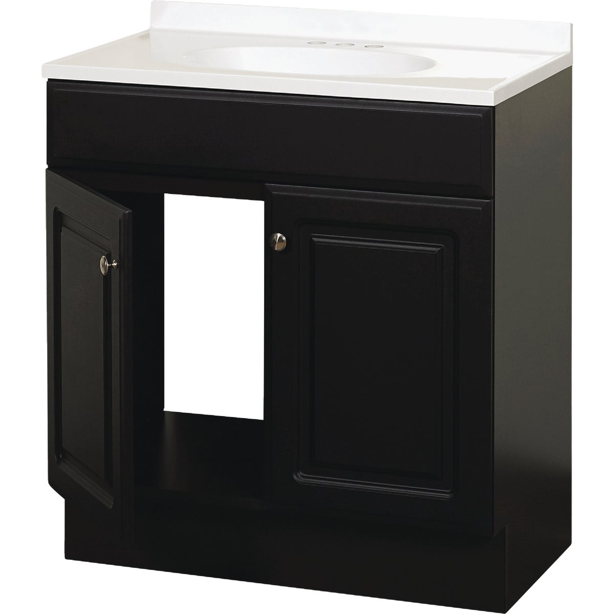 Zenith Zenna Home Espresso 30 In. W x 35 In. H x 18 In. D Vanity with White Cultured Marble Top Image 5