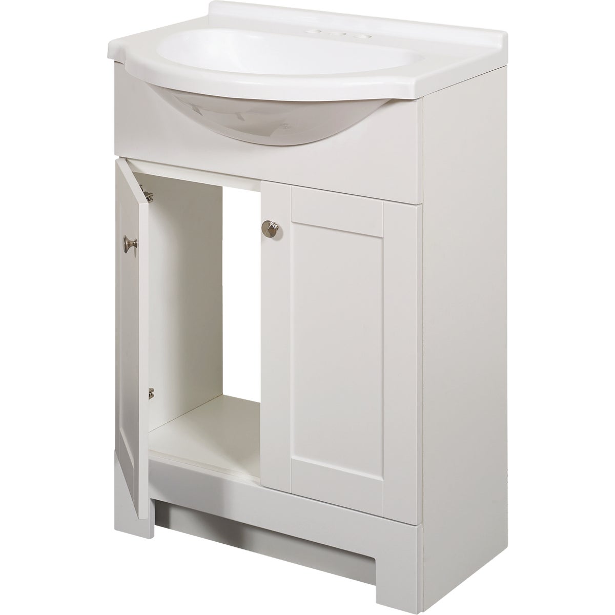 Zenith Zenna Home White 24 In. W x 35 In. H x 12 In. D Euro Vanity with White Cultured Marble Top Image 3