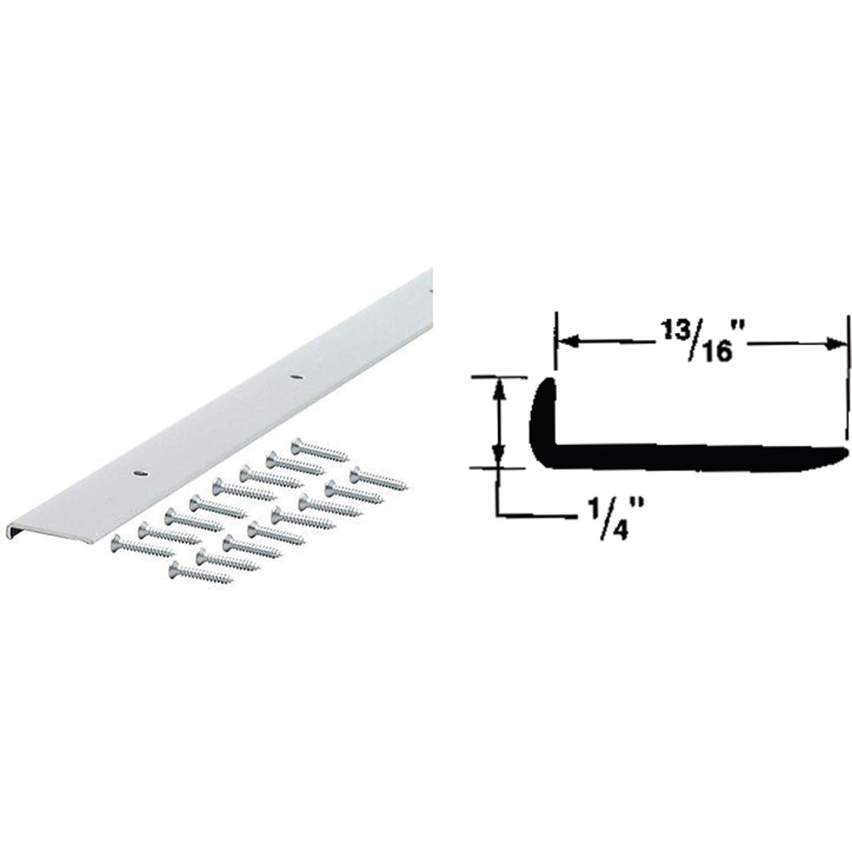 M-D Building Products 1/4 In. x 13/16 In. x 96 In. Satin Clear Moulding Edge with Screws