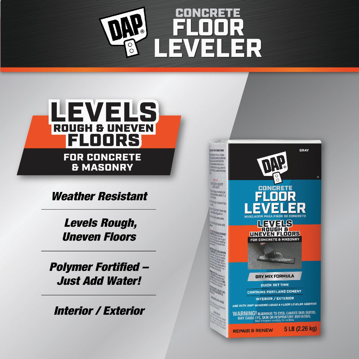 DAP 5 Lb. Concrete Floor Leveler, Gray Image 2